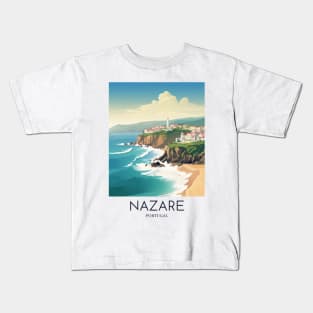 A Pop Art Travel Print of Nazare - Portugal Kids T-Shirt